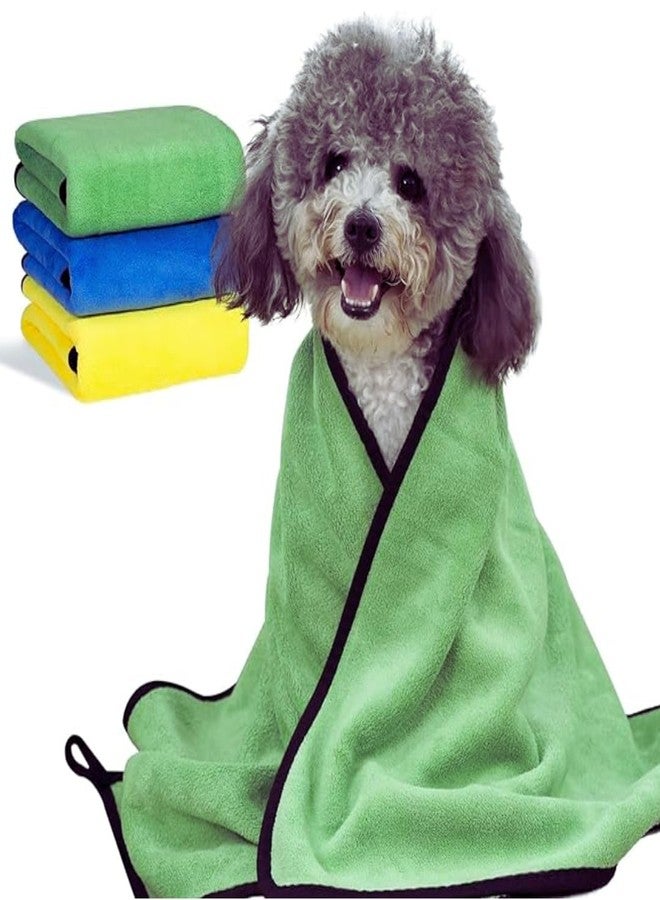 Microshine Microfiber PET Towel Set for Dogs & Cats - Pack of 3 | Super Absorbent, Quick Dry, Soft Pet Bath Towels for Dogs & Cats - Image 1